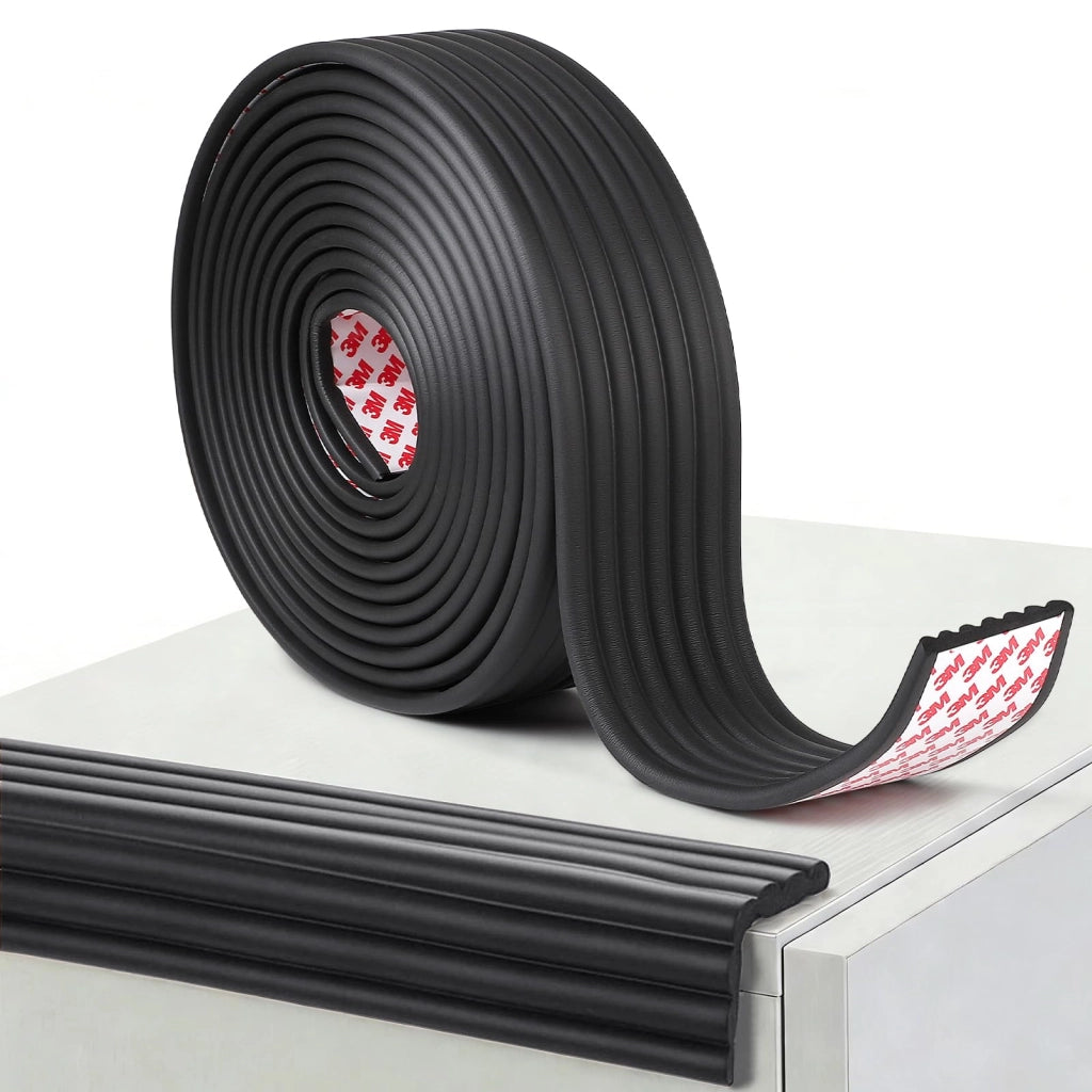Bordi protettivi in schiuma, autoadesivi, dimensioni 6 m x 8 cm x 0,8 cm, colore nero