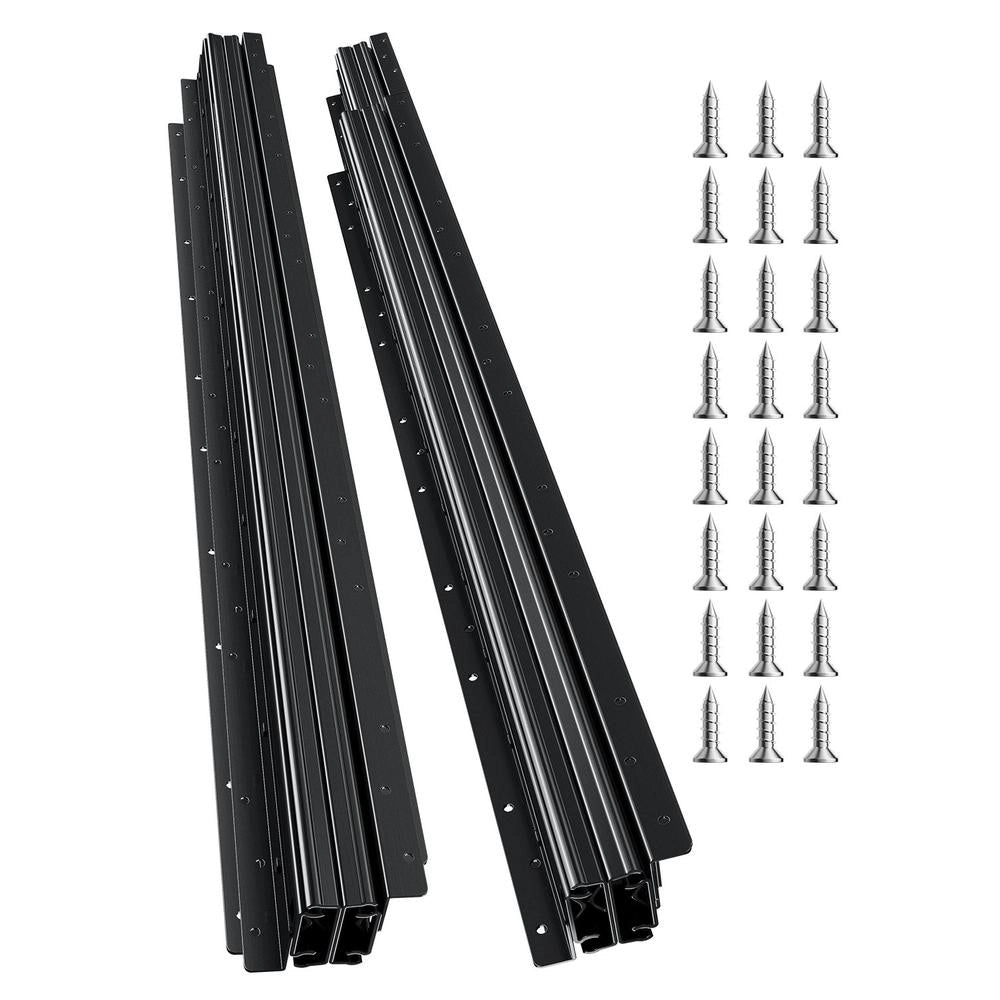 Guide per cassetti sottotop in acciaio al carbonio nero 1000 mm a estrazione totale, capacità 117 kg per mobili sottoscala, 1 paio