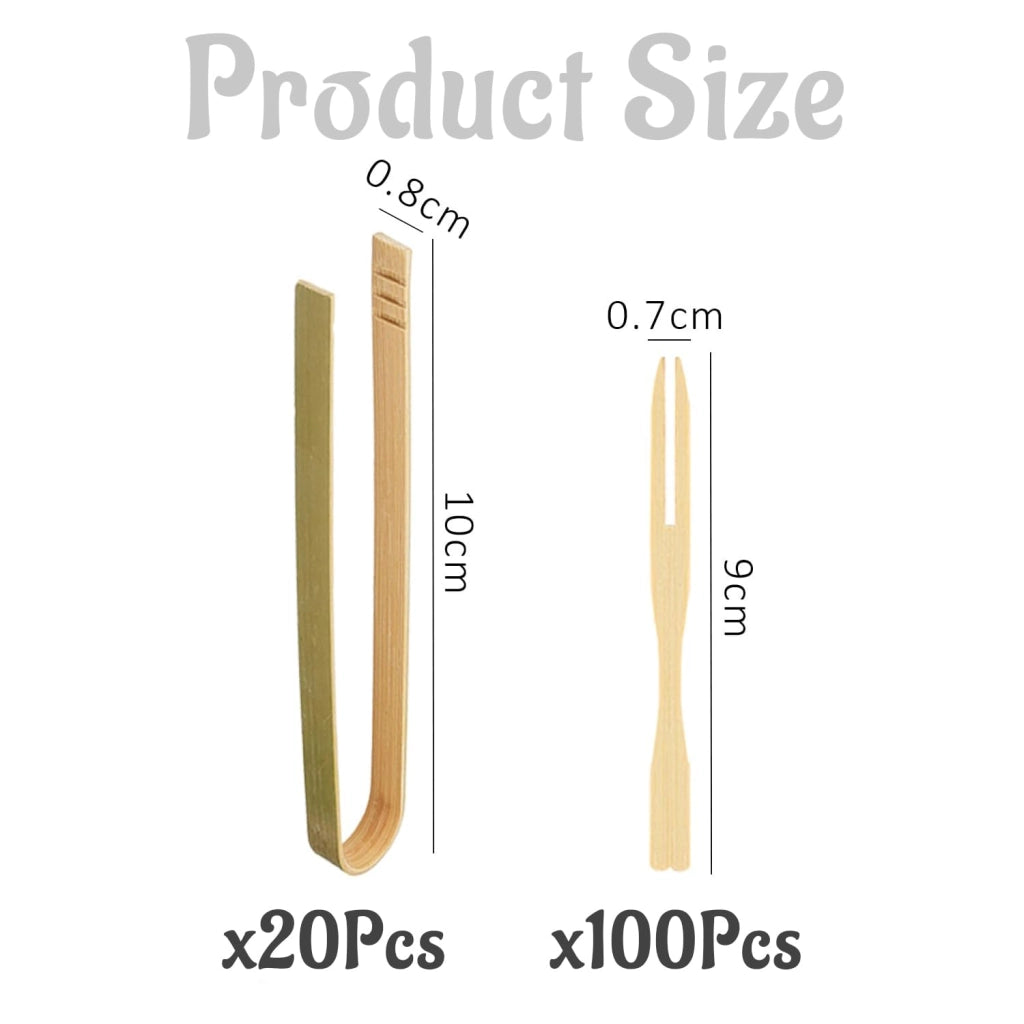 Set di pinze per spiedini, 20 pezzi + 100 spiedini, 10 cm, legno, colore blu