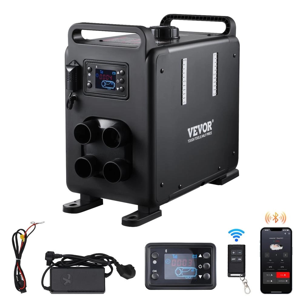 Riscaldatore ad Aria Diesel 5-8KW 12V/24V CY5002 con App Bluetooth Telecomando e Allarme CO Portatile per Veicoli e Garage