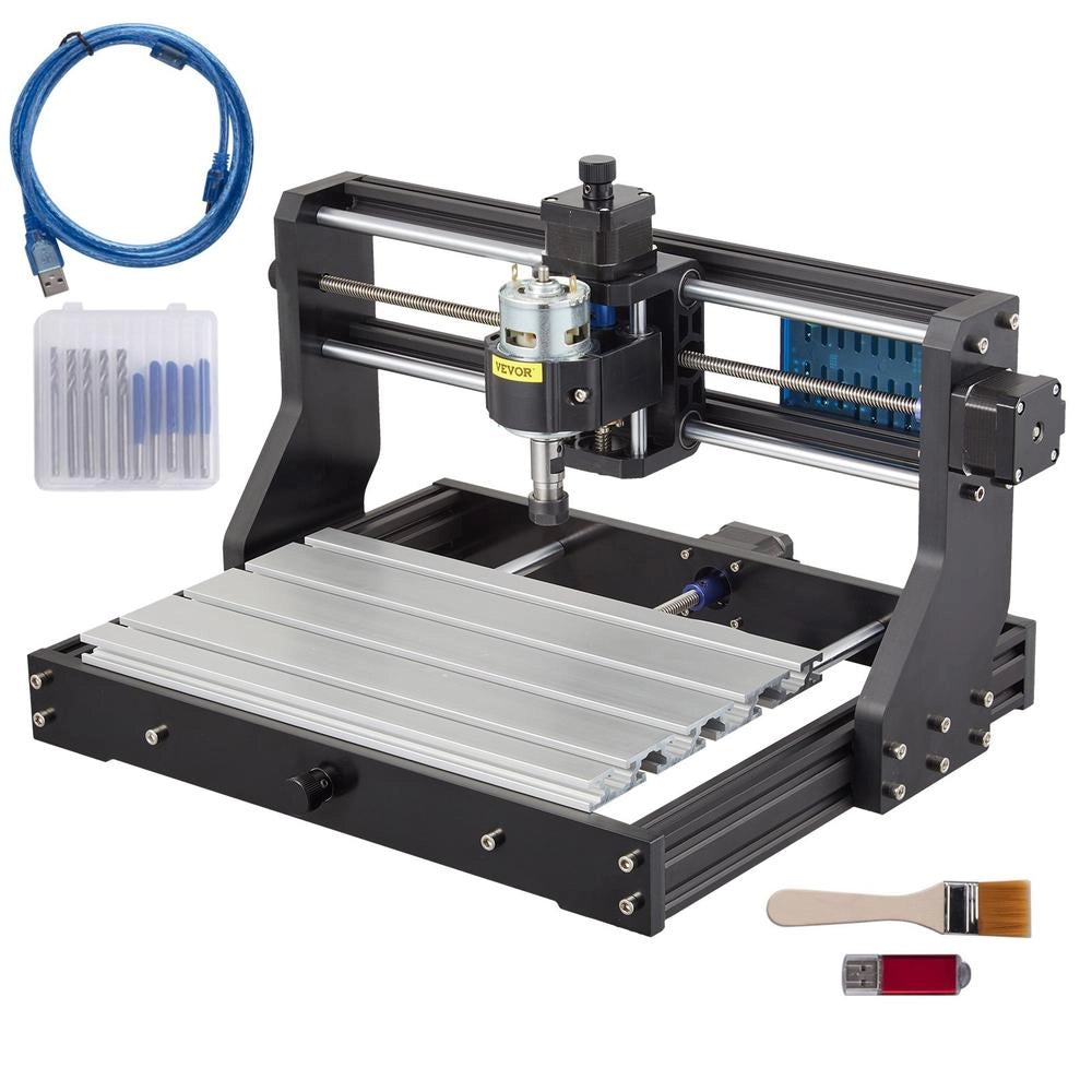 Mini Incisore CNC 3018 Pro 3 Assi per Legno Plastica Acrilico Fresatrice GRBL con Controller Offline 300x180x45mm per Fai da Te