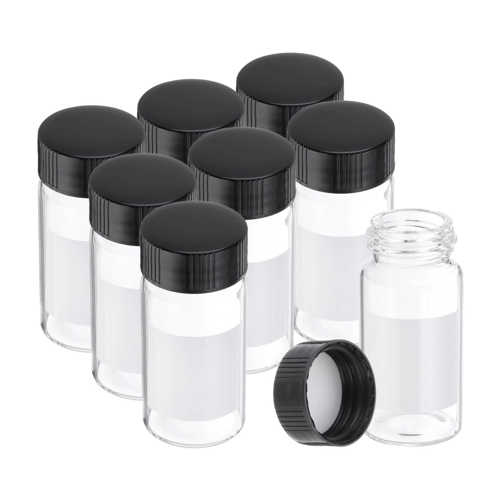 Set di 8 piccole bottiglie di vetro da 20 ml con tappo a vite