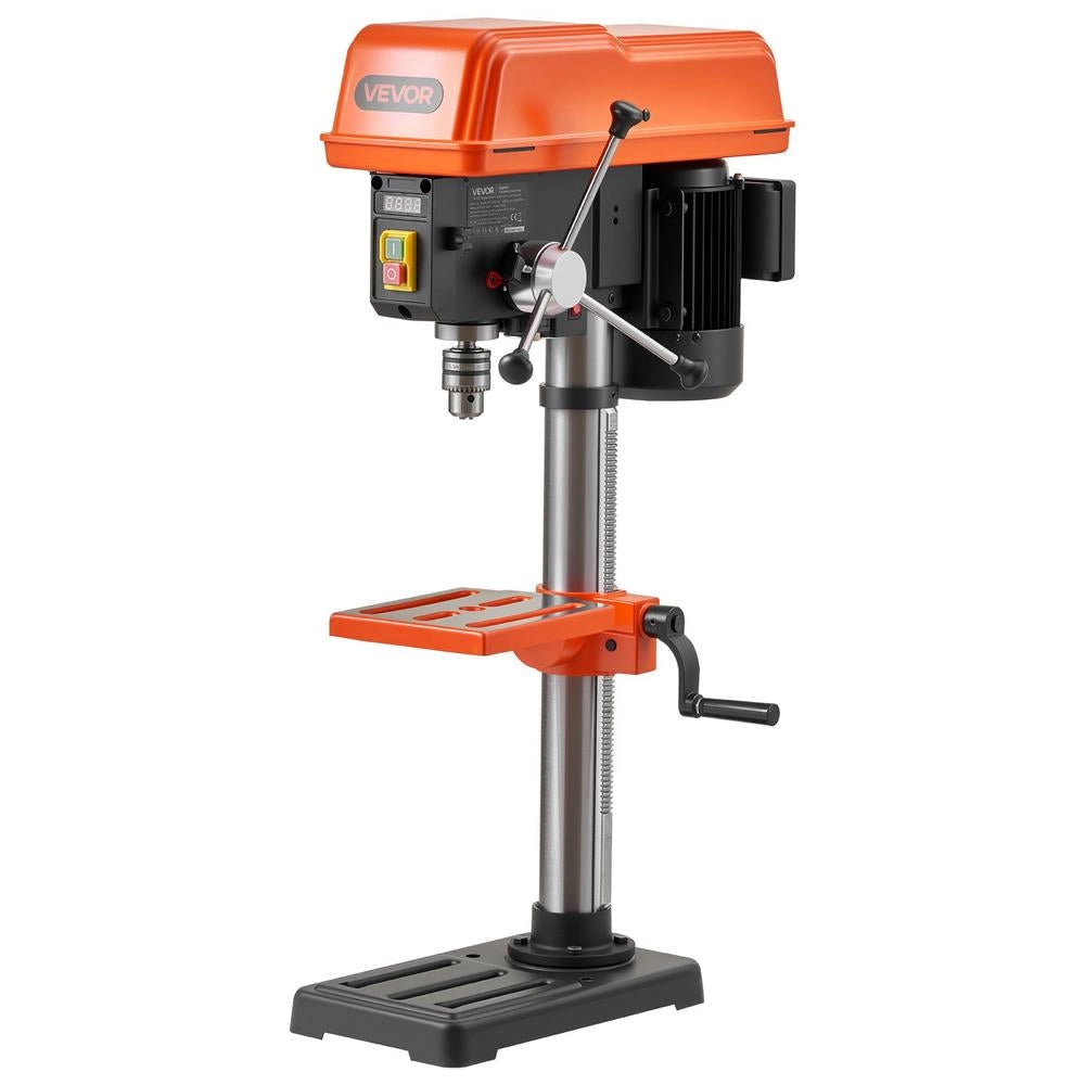 Trapano a Colonna da Banco 400W 254 mm con Laser e Luce LED, Velocita Variabile 440-2600 RPM per Legno Metallo Fai da Te