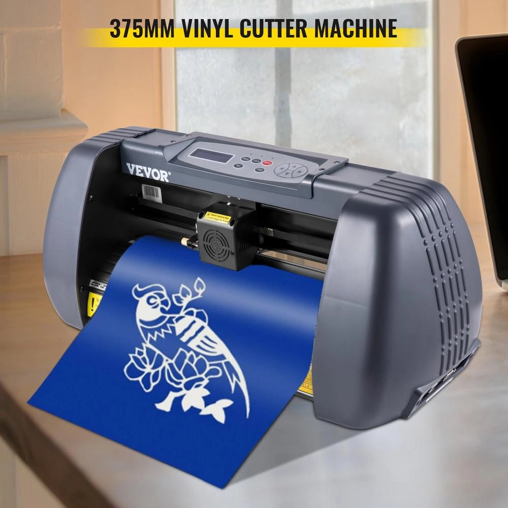 Plotter da Taglio per Vinile 375 mm, Macchina da Taglio Digitale con Display LCD e Software, per Fai da Te Vinile Carta e Decalcomanie