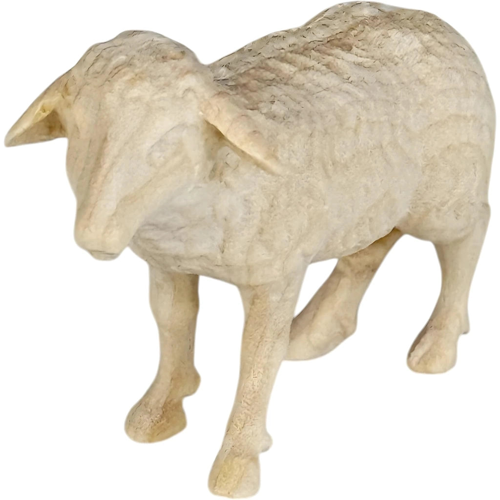 Pecora in legno, altezza 8 cm, dipinta a mano, oggetto d'arte religiosa