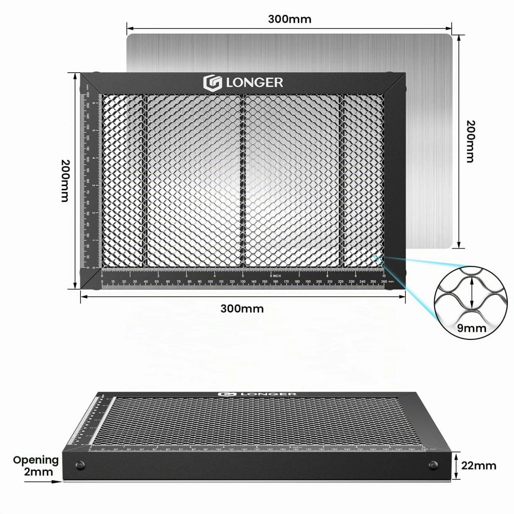 Tavolo di lavoro per incisione al miele, dimensioni 300x200 mm, adatto per laser CO2/laser a diodi