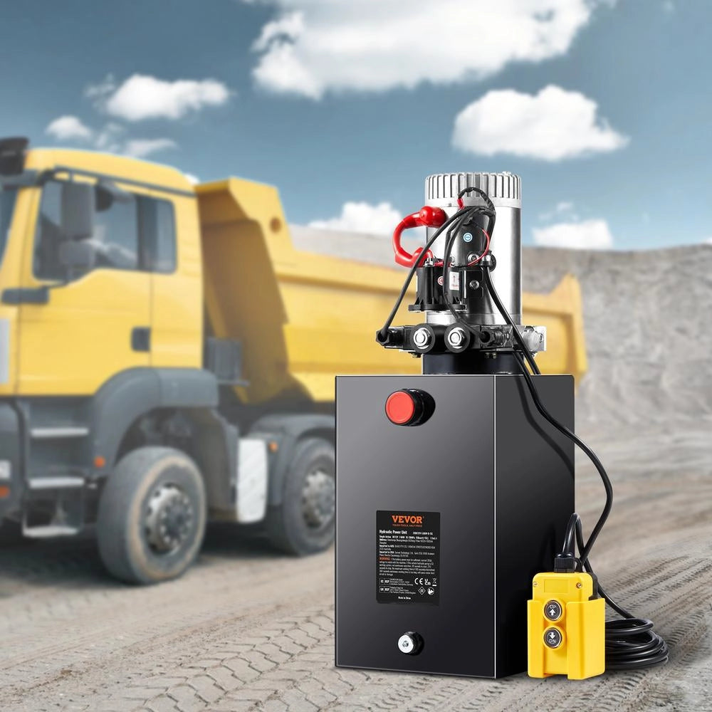 Centralina Pompa Idraulica CC 12V 1,6 kW 14 L a Doppia Azione 22 MPa per Rimorchio Camion Garage e Officina Robusta in Acciaio
