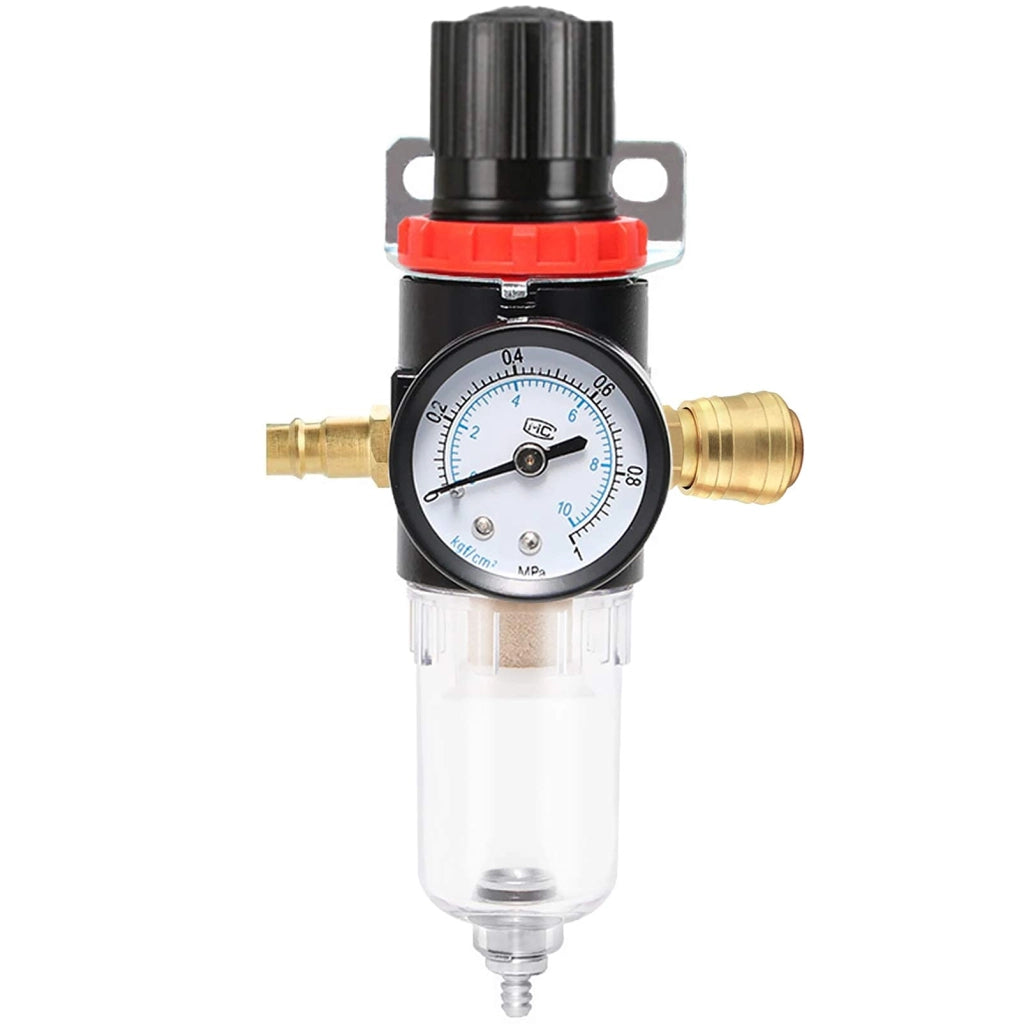 Separatore aria-acqua ad aria compressa con regolatore di pressione e manometro, attacco da 1/4 di pollice