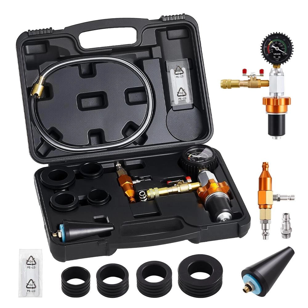 Kit Riempimento Vuoto Radiatore YS-061 con Manometro per Circuito di Raffreddamento Auto e SUV Strumento per Officina e Fai da Te Robusto