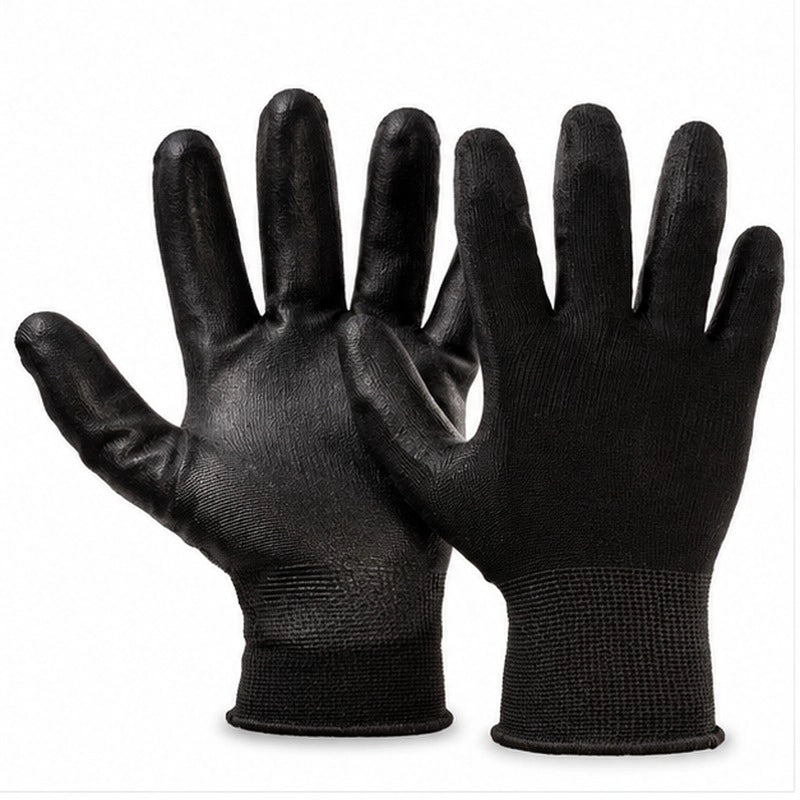 Guanti da Lavoro Cilvani in Nylon con Rivestimento NBR Nero Taglia 9