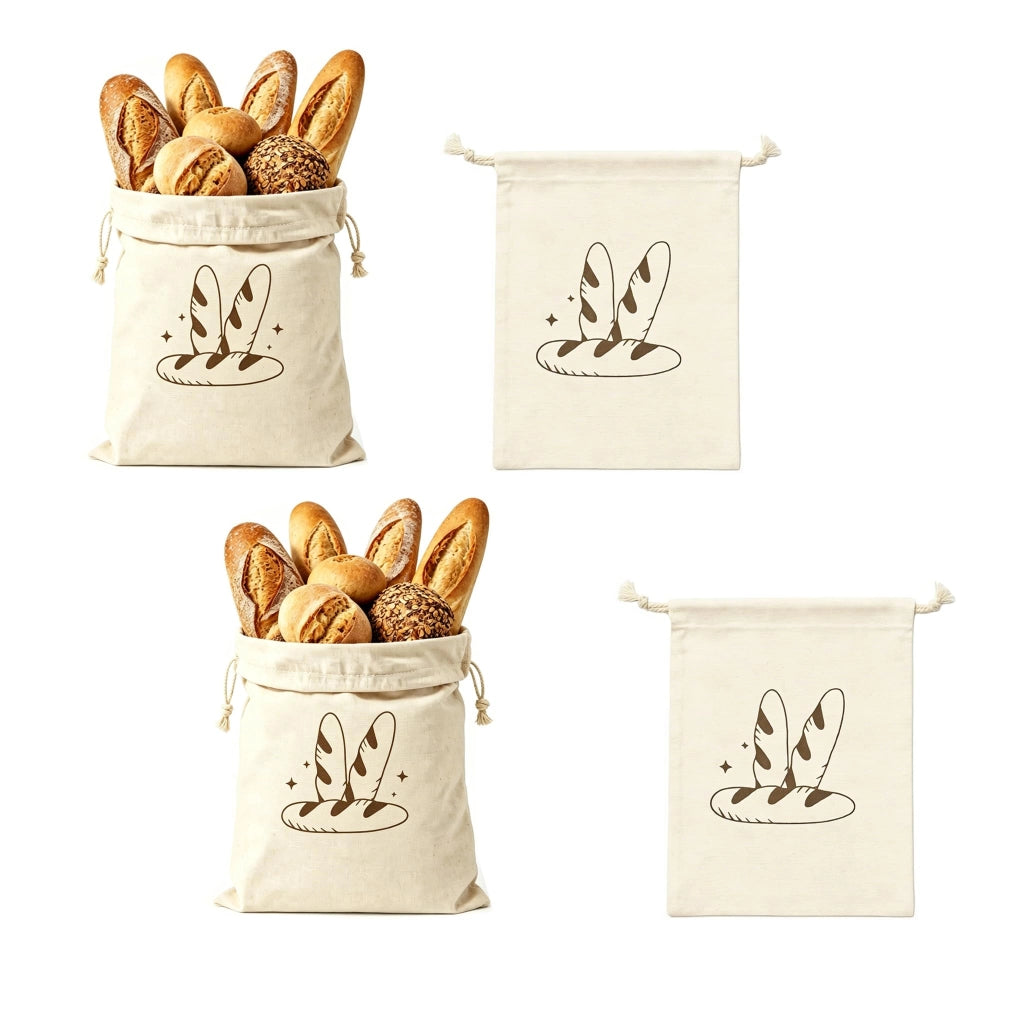Sacchetti per alimenti in cotone con cera d'api, set da 2, 30x40 cm