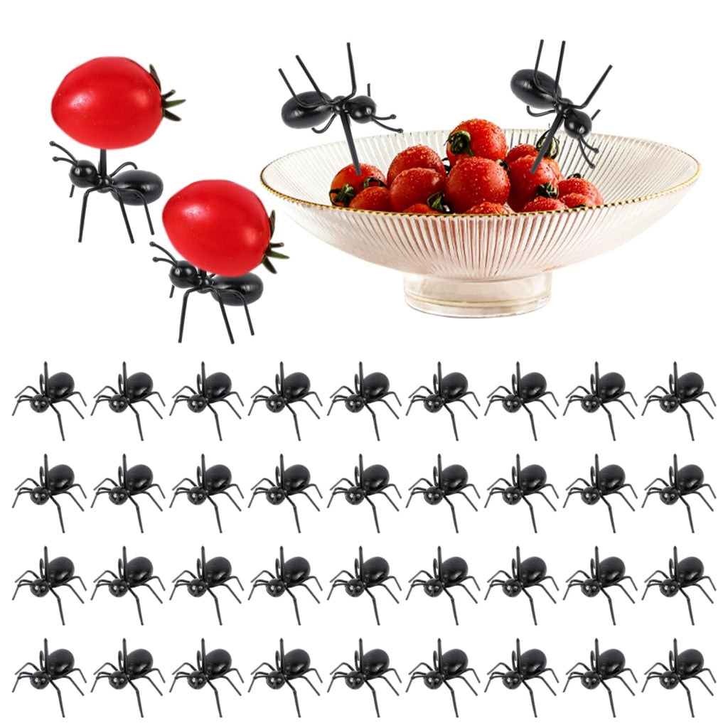 Set di 36 forchette per uova, creative, nere, 4,5 cm