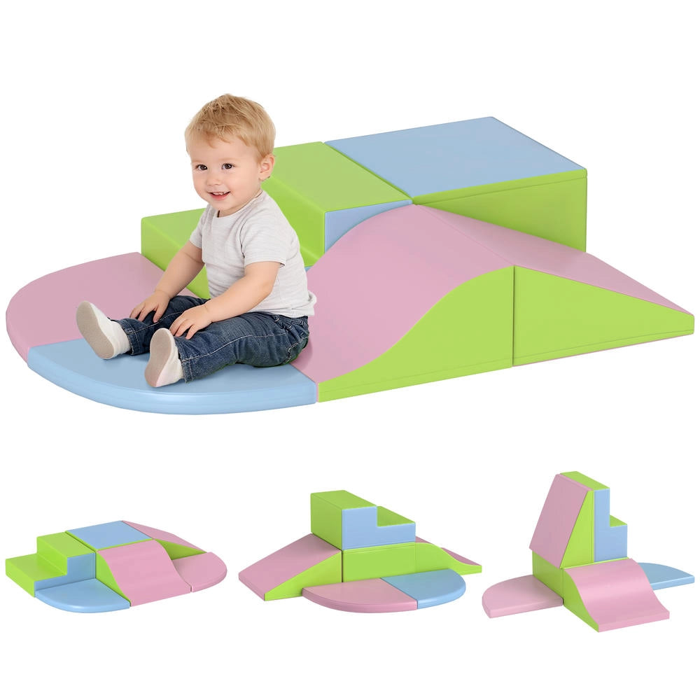Set 6 Pezzi Blocchi Motori Morbidi in Schiuma EPE per Bambini Percorso Gioco Psicomotricita Multicolore per Casa e Asilo