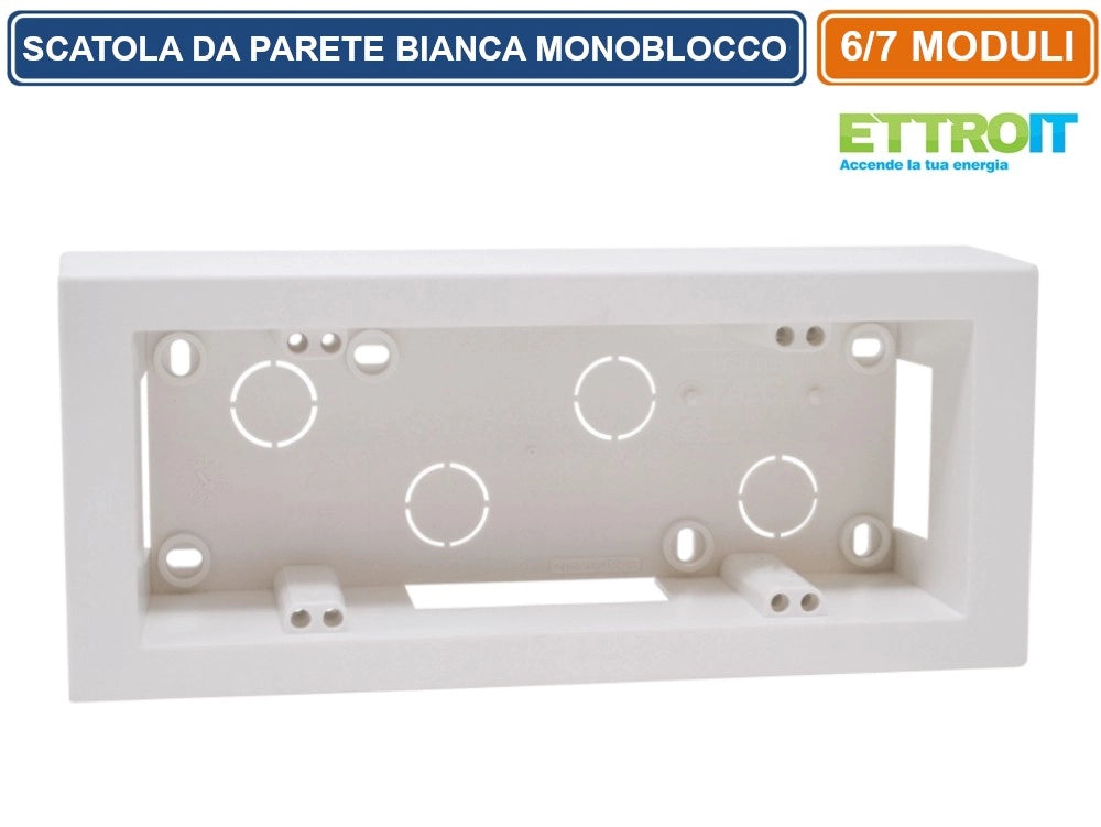 CASSETTA MODULARE DA PARETE MONOBLOCCO 6/7 POSTI BIANCA IP40 - ETTROIT