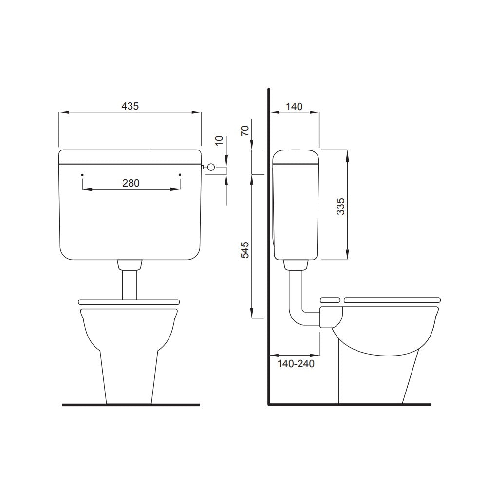 Schwab cassetta iris ps mono per wc per installazione a parete posizione bassa s/rubinetto