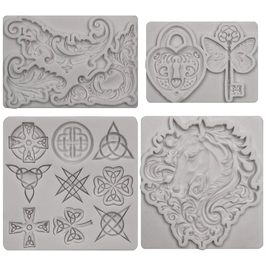 Stampo in silicone a forma di testa di cavallo, stile barocco, dimensioni 20x17x0,6 cm, privo di BPA, colore grigio
