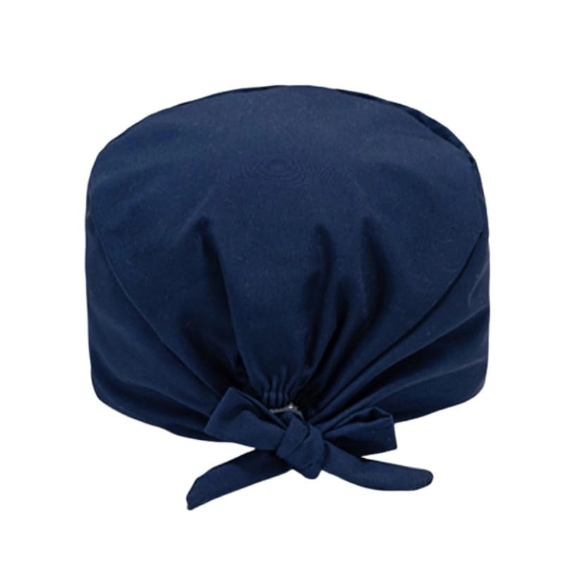 Cuffia chirurgica unisex, regolabile, in cotone, color blu navy