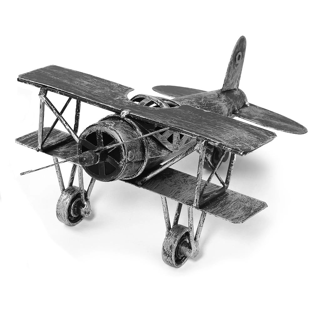 Modello di aereo "Tweedekker" in metallo, stile retrò, dimensioni 18,5x16,5x9,5 cm