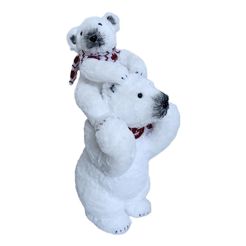 MA MAISON ORSO POLARE IN PIEDI CON SCIARPA ROSSA 24X22X51H CM SIMPATICO PERSONAGGIO