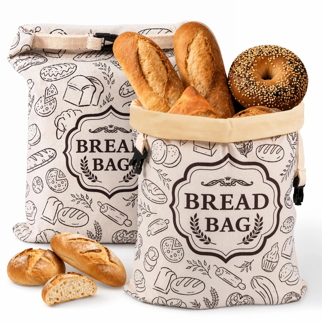 2 sacchetti per il pane in cera d'api, dimensioni 43 x 34 cm, cera naturale