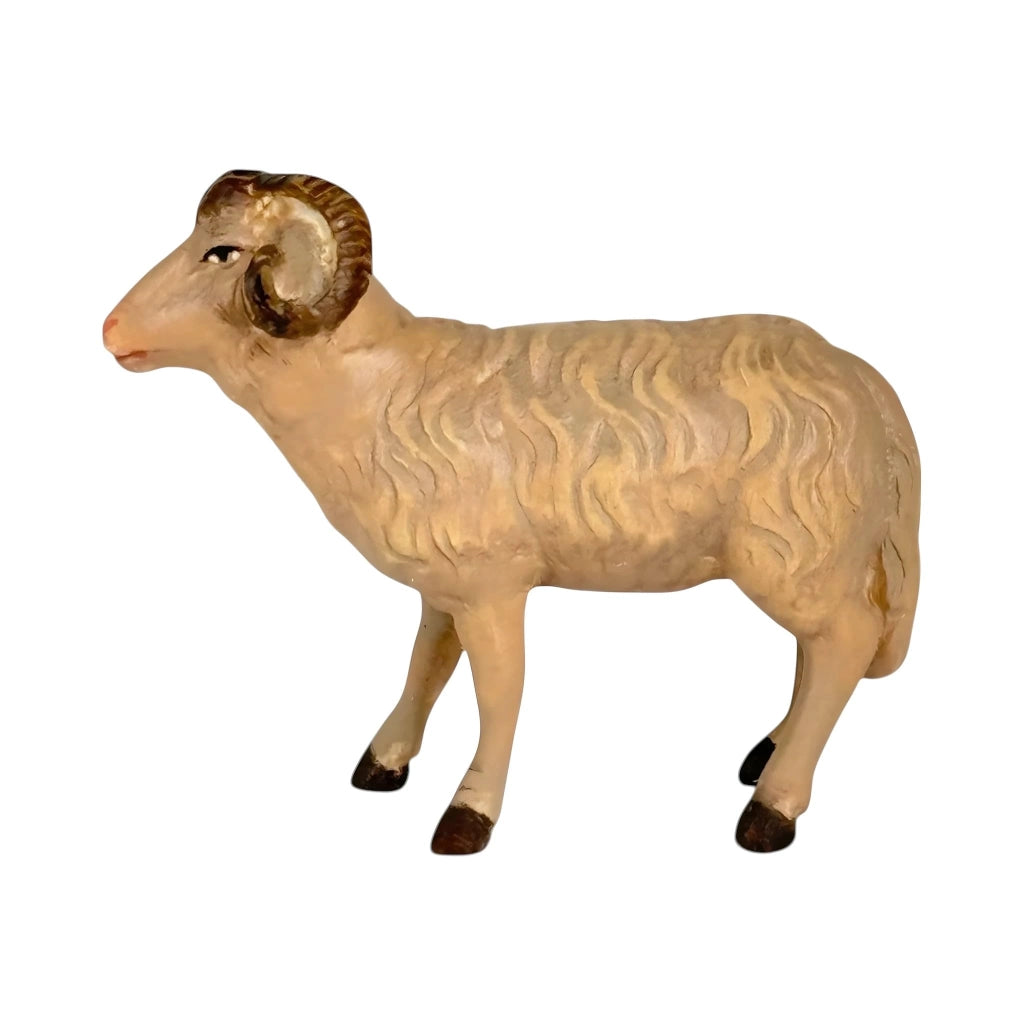 Figura di legno per presepe, a forma di pecora, dipinta a mano, 28 cm