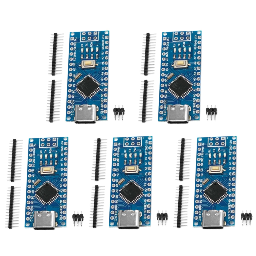 Confezione da 5 moduli Nano, CH340, 16 MHz, con connettore di tipo C, compatibili con Arduino