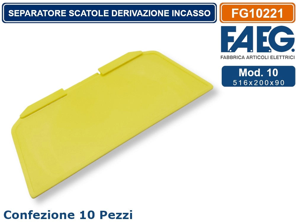 CONFEZIONE 10 PEZZI FAEG FG10221 SEPARATORE INTERNO PER CASSETTE DI DERIVAZIONE DA INCASSO MURO PROFONDITA' 90