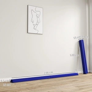 Trave di equilibrio pieghevole 236 cm, portatile e antiscivolo, blu. Per bambini da 3 anni, indoor/outdoor, carico max 80 kg