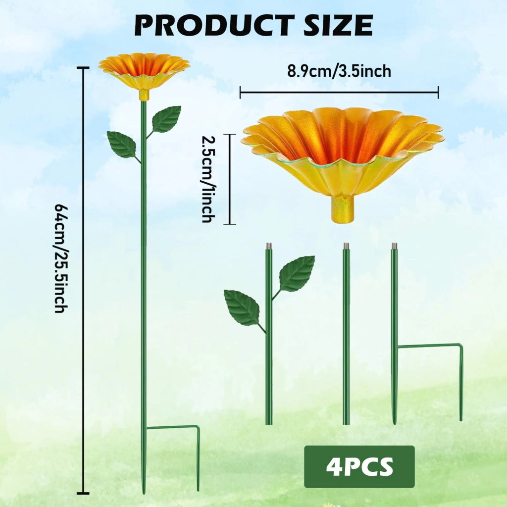 Set di 4 abbeveratoi per api, a forma di fiore, resistenti alle intemperie