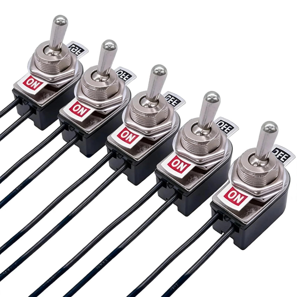 Set di 5 micro-interruttori, SPST, con leva in metallo, 3A/250V, 12V DC