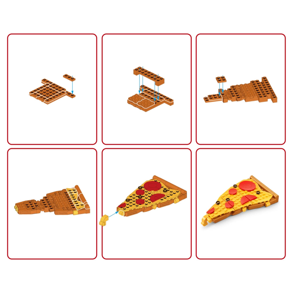 Set di costruzione con 256 pezzi, "Pizza Snack Capsule", in plastica, 11,5 cm