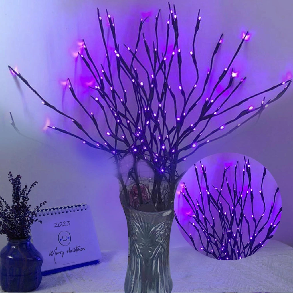 Lampada a LED per tetto, confezione da 2, lunghezza 30 pollici, 20 LED viola, alimentata a batteria