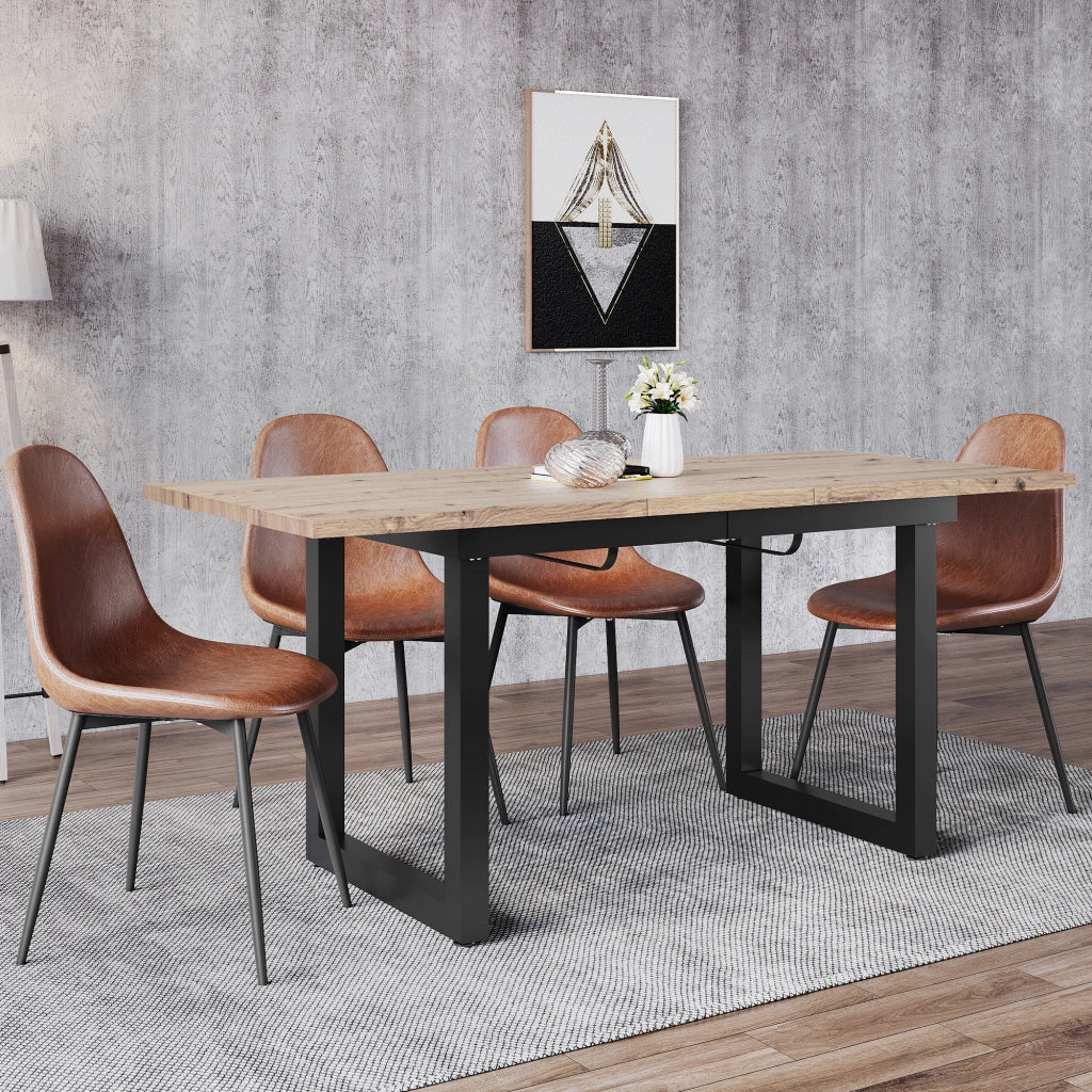 Tavolo da pranzo allungabile 140–180 cm effetto rovere