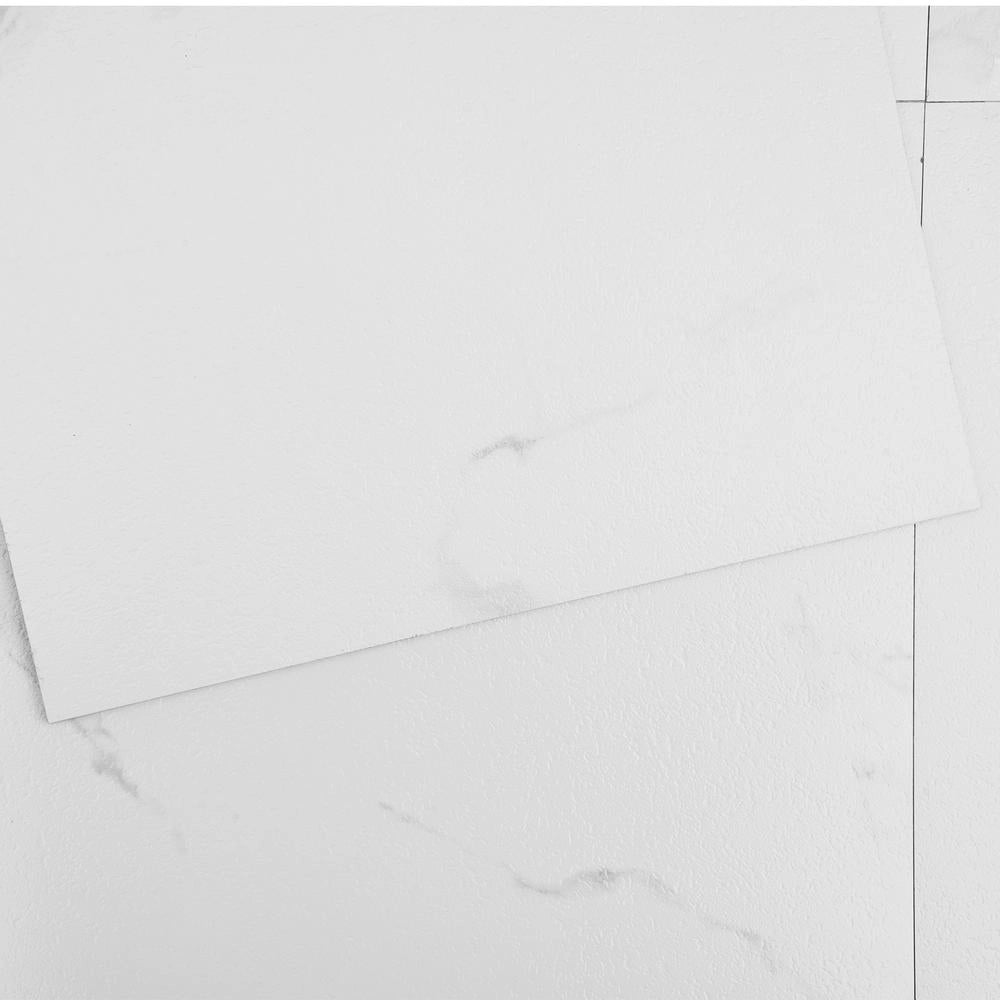 50 Piastrelle per Pavimenti Autoadesive WB-4503 in Vinile Effetto Marmo Bianco 305 x 305 mm Spessore 1,5 mm per Fai da Te
