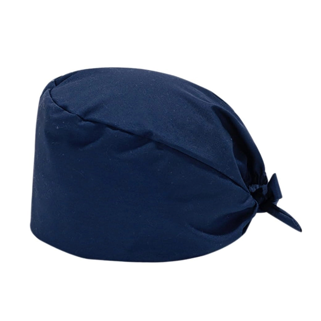 Cuffia chirurgica unisex, regolabile, in cotone, color blu navy