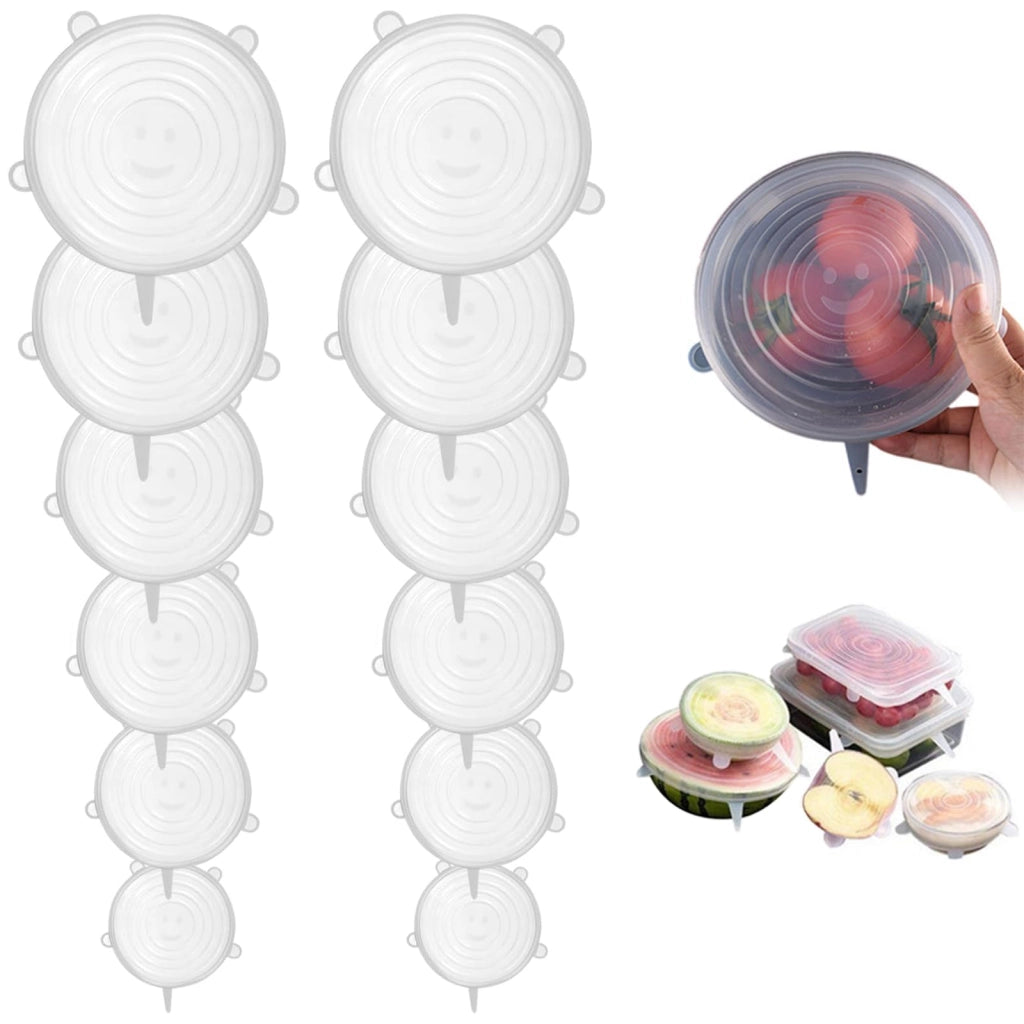 12 coperchi in silicone, espandibili, 6 dimensioni, da -40°C a 232°C