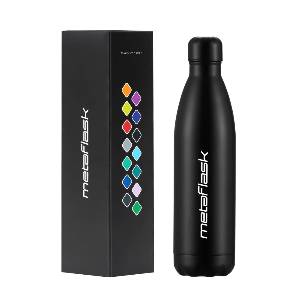 Borraccia in acciaio inossidabile da 750 ml, a doppia parete, a prova di perdite, colore nero