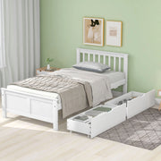 LETTO Singolo 90x200 cm con cassetti contenitori Bianco