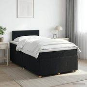 Letto box spring con materasso Nero 120 x 200 cm Tessuto 3450932