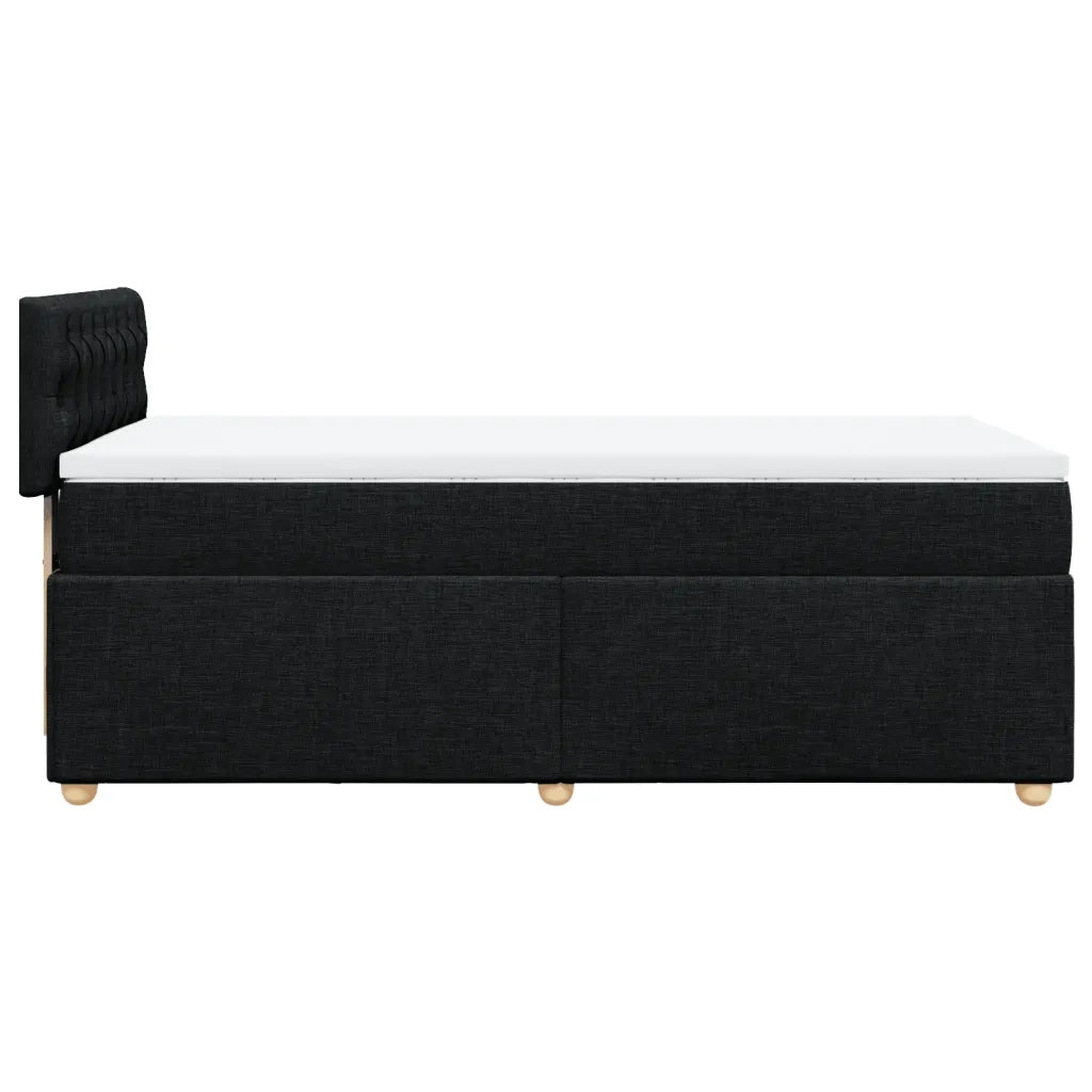 Letto singolo | Letto per adulti | Giroletto a Molle con Materasso Nero 80x200 cm inTessuto