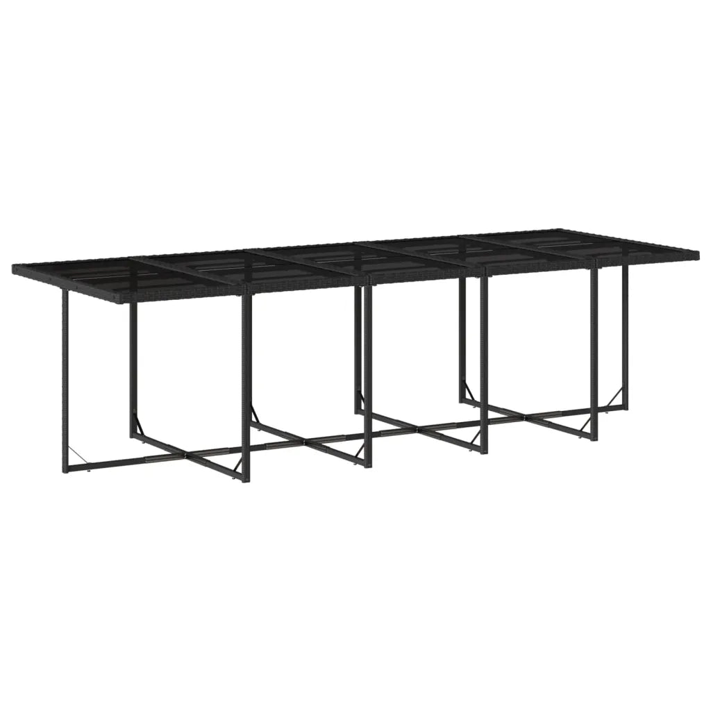 Set da Pranzo da Giardino 15 pz con Cuscini Nero in Polyrattan 3277758