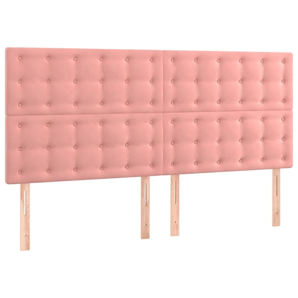 Testiera a LED Rosa 160x5x118/128 cm in Velluto 3122917