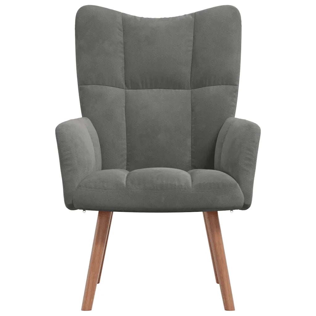 Poltrona | Sedia Relax Grigio Scuro in Velluto