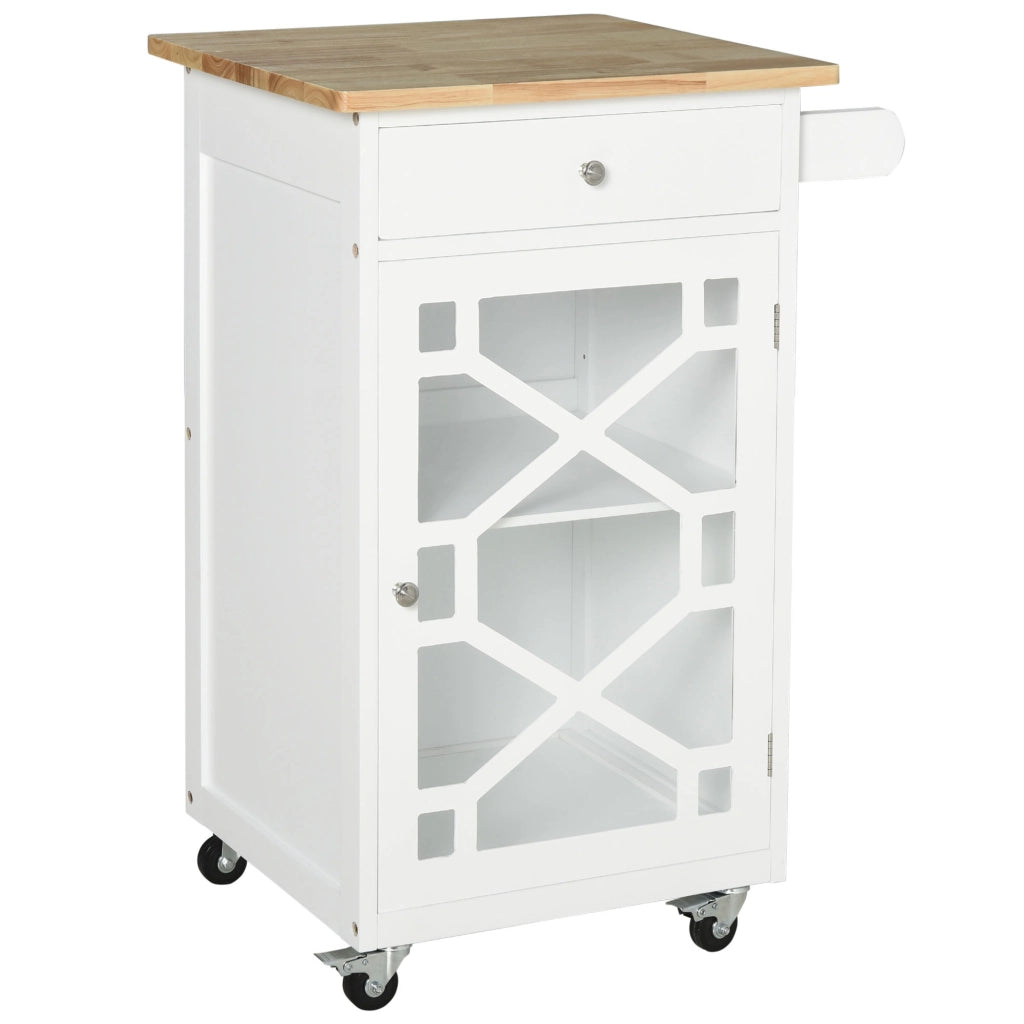 Tavolino da cucina con ruote ¨C Minimal ¨C Bianco