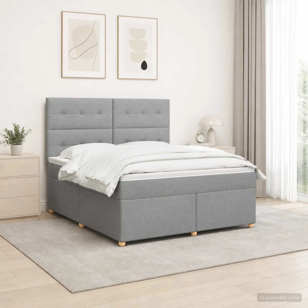 Letto box spring con materasso Grigio Chiaro 140 x 200 cm 3455364