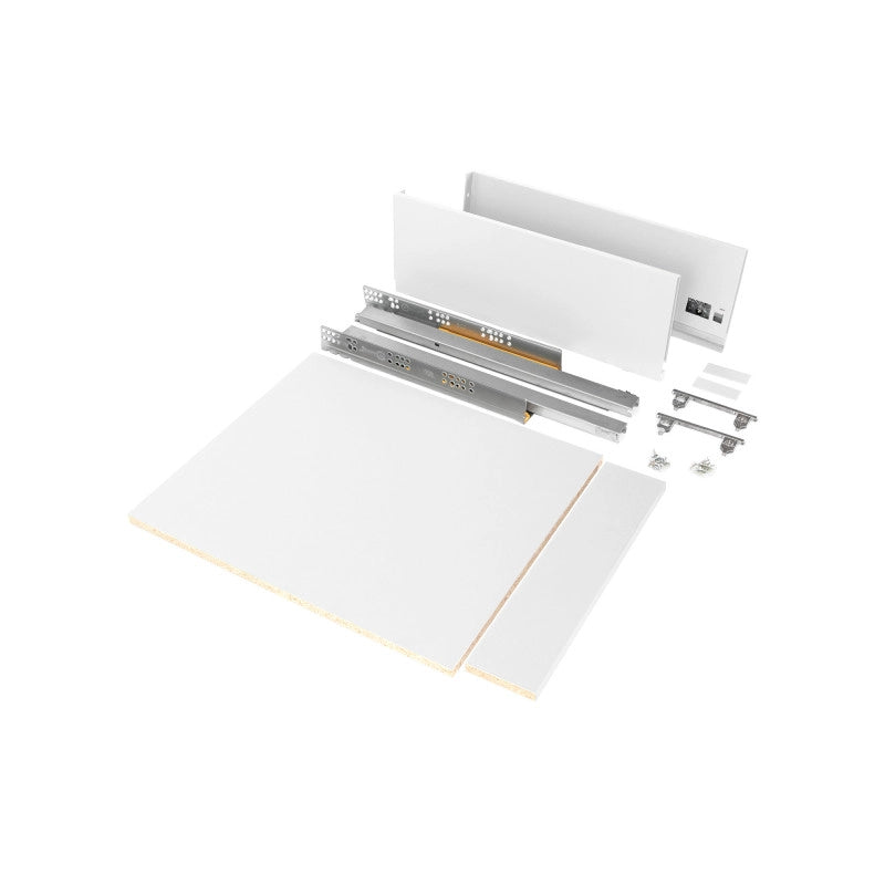 Kit di cassetti per cucina o bagno Vertex con regolazione 3D, altezza 178 mm, con pannelli inclusi, modulo 450 mm, Gri..