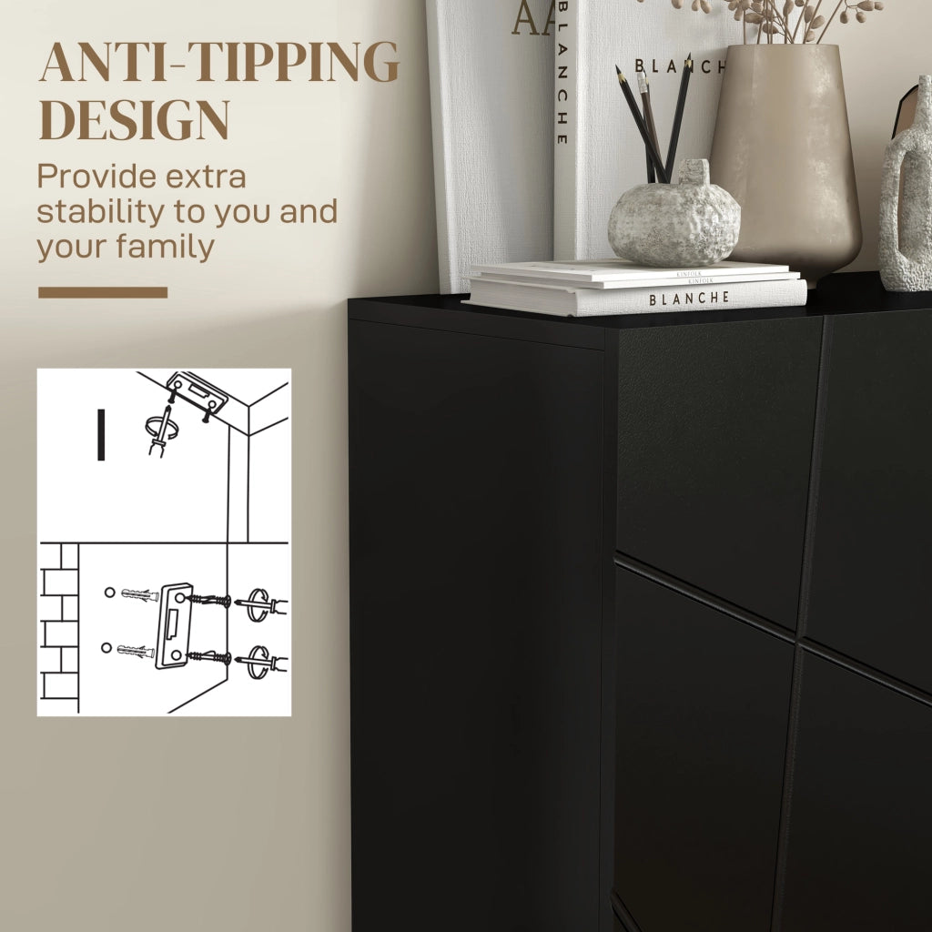 Scarpiera Moderna con Ripiani Regolabili ¨C Minimal ¨C Nero