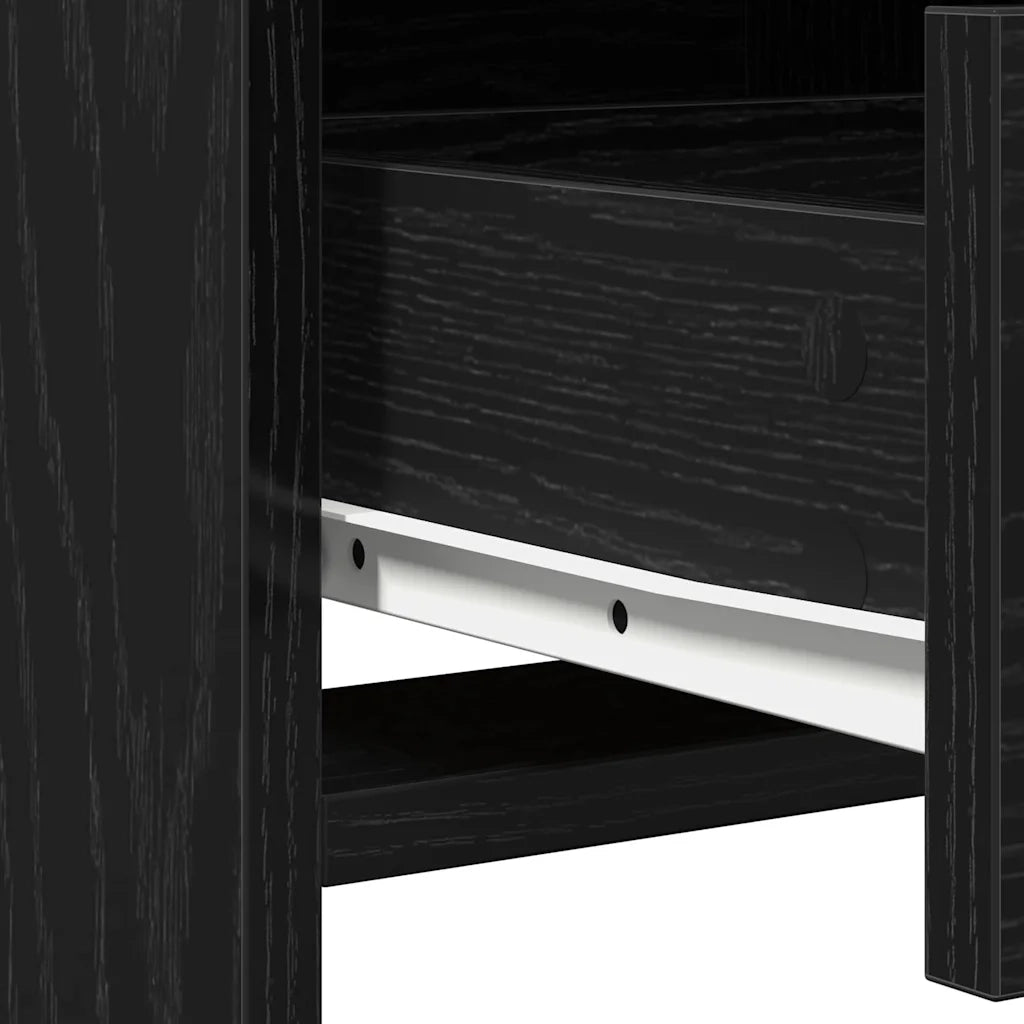 Set da tavolo da trucco con LED con cassetto 3 pcs Rovere Nero 3334282
