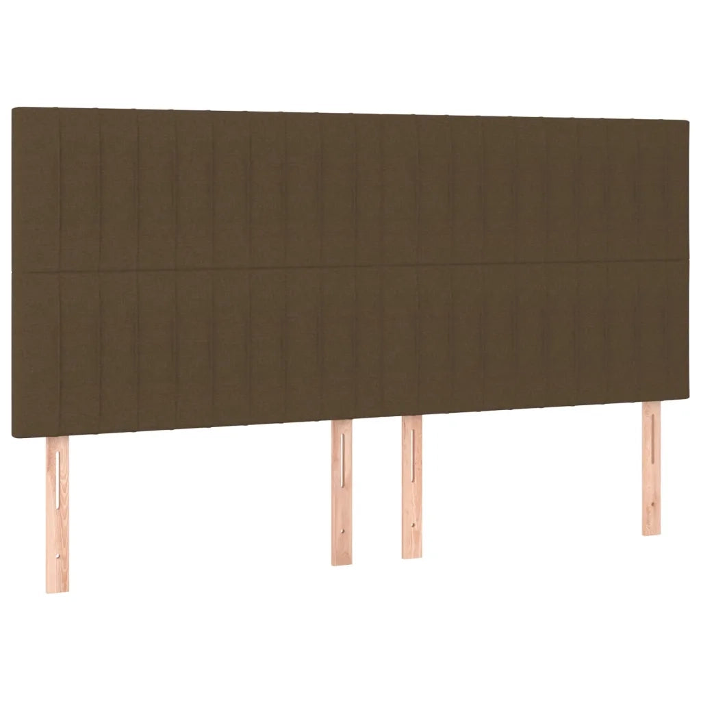 Giroletto a Molle con Materasso Marrone Scuro 160x200cm Tessuto
