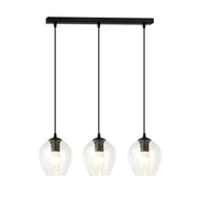 Emibig lampadario ISTAR 3 3xE27 vetro trasparente nero